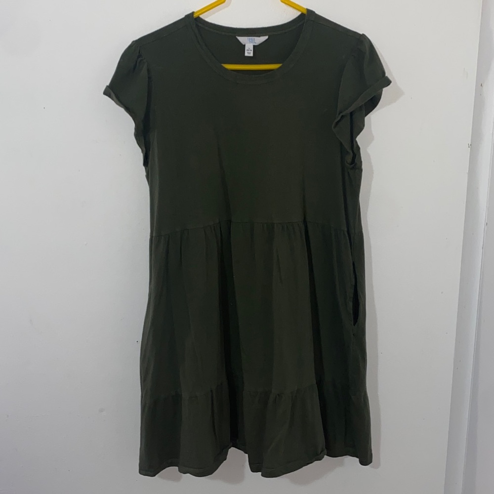 Dark Green Short Sleeve Dress